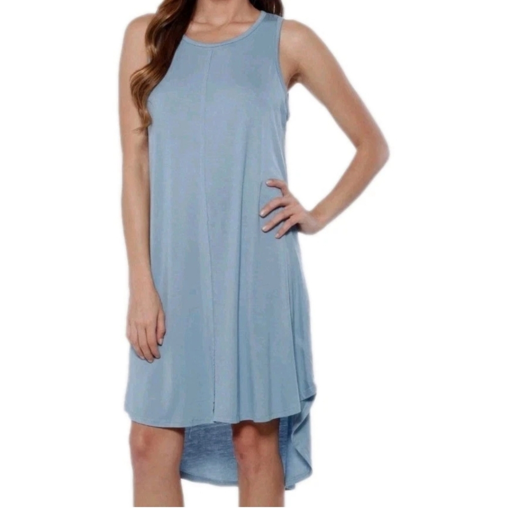 Philosophy Slinky A-line Dress Woman Med Icy Blue Stretchy Fairy Boho Coastal